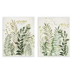Stupell Industries Varied Leaves & Fronds 2pc Wall Plaque Art Set Design by Hannah Dawson