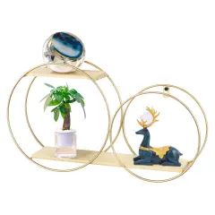 Floating Shelves Circular Metal Hold Plants Photos Home Decor Ornaments