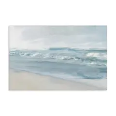 Stupell Industries Calm Blue Beach Waves Canvas Wall Art Design by Mike Calascibetta