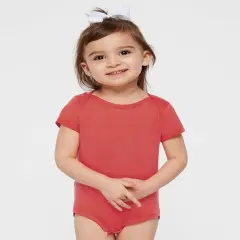 Rabbit Skins&reg; Soft & Comfy Baby Fine Jersey Bodysuit Passionfruit
