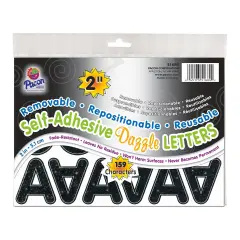 Self-Adhesive Letters, Black Dazzle, Puffy Font, 2", 159 Characters