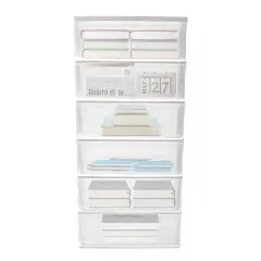 6 Drawer Rolling Storage Cabinet Bedroom Living Room Hallway Organizer Container