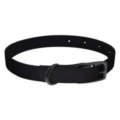 MiMu Medium Silicone Dog Collar - Black 19.5in Stylish Dog Collar with Prong Buckle