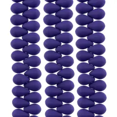 John Bead 114pcs 6x9mm Czech Glass White Alabaster Velvet Drop Bead Strands Blue