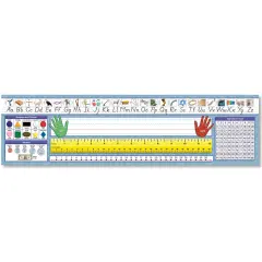 Traditional Manuscript Primary Desk Plates, 19" x 5", Pack of 36