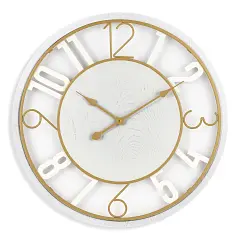 Sorbus Wooden Modern Wall Clock - Large 24-Inch Wall Clock - Battery Operated Analogfor Living Room and Kitchen D&eacute;cor White