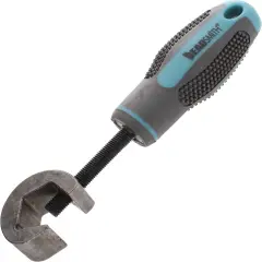 The Beadsmith Metal Stamp Holder, 6 inches, Metal Stamping Tool, with Grey & Aqua Textured Comfort Grip Handle, Holds Stamps in Place with a Safe and Secure Grip.