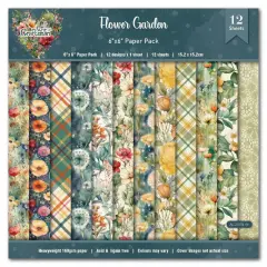 Flower Garden Scrapbook Paper Pack. 12 Sheets of 15.2x15.2cm Heavyweight Paper Pad F07M2-3 AC230701-06