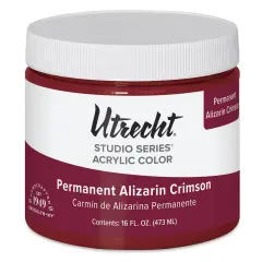 Utrecht Studio Series Acrylic Paint - Permanent Alizarin Crimson, 473 ml jar