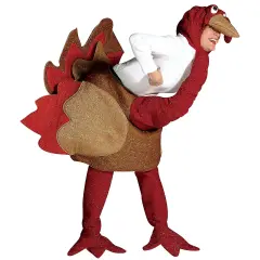 Colorful Turkey Costume with Headpiece and Long Neck Wattle