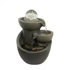 Tabletop Water Fountain Rolling Glass Ball Led Lights Shallow Pool Bowls