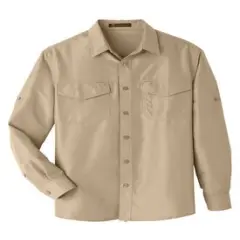 Harriton&reg; Men's Key West Long-Sleeve Performance Staff Shirt Khaki