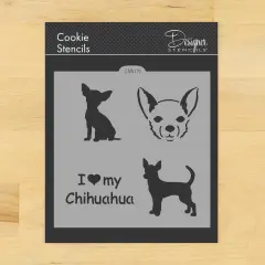 I Love My Chihuahua Cookie & Craft Stencil | CM019 by Designer Stencils | Cookie Decorating Tools |
