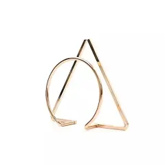 4 Gold Metallic Geometric Circle Triangle Dinner NAPKIN RINGS Party Decorations