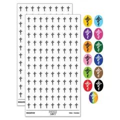 Brazen Serpent on Cross Good and Evil 200+ 0.50" Round Stickers Yellow