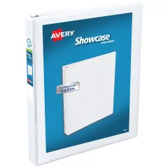 Avery Economy Clear View 3 Ring Binders, 1 Inch Slant Rings, 4-Pack of White Binders (22343)