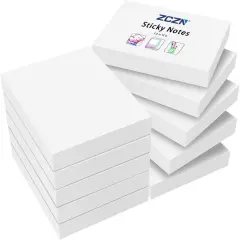 Small Sticky Notes, 100 Sheets/Pad, 10 Pads/Pack, White