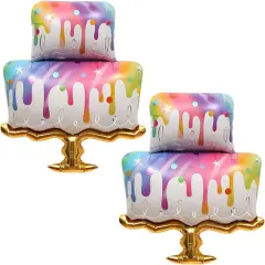 2PCS Birthday Cake Mylar Balloons