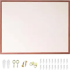 Large Walnut Linen Bulletin Cork Board - 24'' x 36'