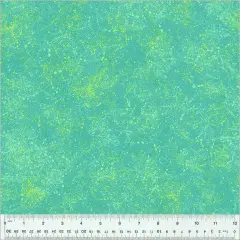 Green Aqua Noteworthy Splatter 44"/45 Fabric Per Yard
