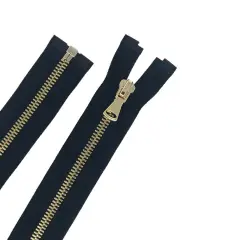 Black Metal Glossy Jacket Separating Zipper 5MM or 8MM 28 Inche