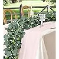 Greenery Fake Silver Dollar Eucalyptus Leaves Vines Table Decor Green Vine Spring Artificial