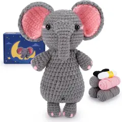 Elephant Crochet Kit for Beginners(Grey)