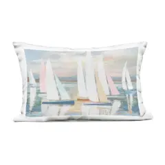 Stupell Industries Pastel Voyage Boats Outdoor Pillow, 14 x 7 x 20