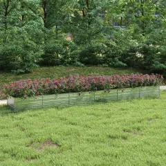 vidaXL Garden Raised Bed 236.2"x31.5"x17.7" Galvanized Steel Silver