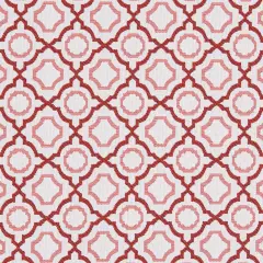 Strawberry - Coral & Peach Abstract & Geometric Upholstery Fabric 54 Inches"
