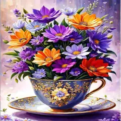 Flowers Paint by Numbers Kit for Adults- Flowers Paint by Number Adult, Floral Acrylic Paint by Number for Gift Home Wall Decor(16x20Inch)