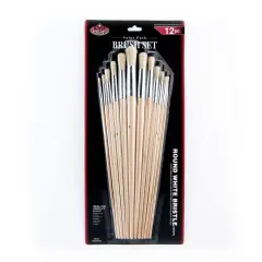 RSET-9602 | 12pc Stiff White Bristle Round Brush Set