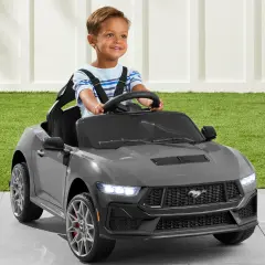 Best Choice Products Kids 12V Electric Ride-On Car Officially Licensed Ford Mustang w/ Remote, LED Lights Gray
