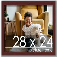 Minimalist Brown Picture Frame - UV Acrylic, Backing Board, Hanging Hardware Included