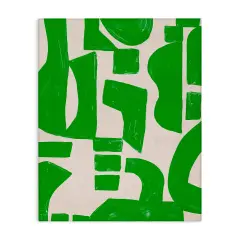 Stupell Industries Green Asymmetrical Shapes Canvas Wall Art Design by June Erica Vess 