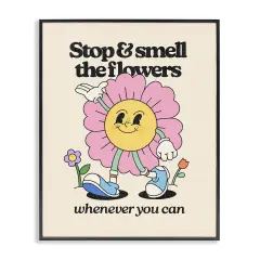 Stupell Industries Vintage Smell The Flowers Framed Giclee Design by Victoria Barnes