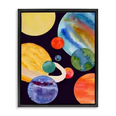 Stupell Industries Planetary Galaxy in Space Floating Frame Design by Corinne Rose Designs