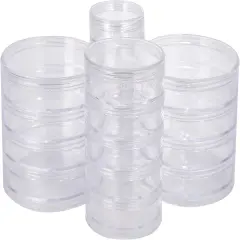 The Beadsmith &ndash; Stack Jar 4-Piece Assortment &ndash; 2 x 4 Stack, 1 x 5 Stack, 1 x 6 Stack, Pill containers, Empty Pot Jars, refillable Cosmetic containers, Small Plastic Organizers