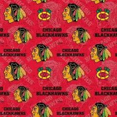 NHL Licensed Chicago Blackhawks 1199-BLK Cotton Fabric by the Yard