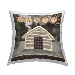 Rustic Plaid Lodge Design by Andrea Tachiera Outdoor Printed Pillow 
