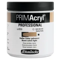 Schmincke Primacryl Professional Acrylic Paint - Burnt Ochre Light, 237 ml Jar