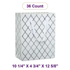 Red & Silver Diamond Grid Euro Tote 10.1/4"x 4.3/4" x 12.5/8" Elegant