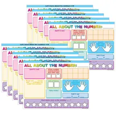 Smart Poly&reg; PosterMat Pals&trade; Space Savers, 13" x 9-1/2", All About the Number, Pack of 10