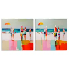 Stupell Industries Abstract Beach Goers2 pc Canvas Wall Art Set Design by Irena Orlov