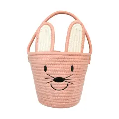 PEACH BUNNY ROPE EASTER BASKET