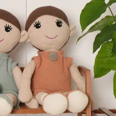 100% Handmade Cotton knitted Soft Princess Plush Toy Peach