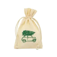 Cheerful Holiday Muslin Bag 4" x 6"