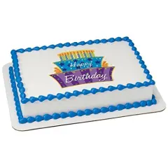 Happy Birthday PhotoCake&reg; Edible Cake Topper Icing Image for 1/4 Sheet cake or larger