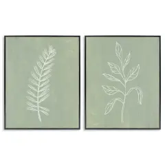 Stupell Industries Forest Fern Sprigs 2 pc Framed Giclee Wall Art Set Design by Patricia Pinto