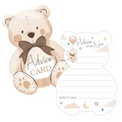 Big Dot of Happiness We Can Bearly Wait - Wish Card Teddy Bear Baby Shower Activities - Shaped Advice Cards Game - Set of 20